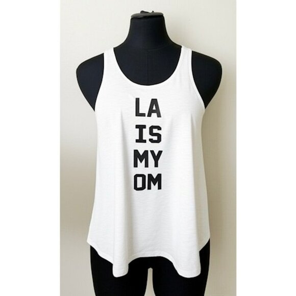 Alo Yoga "LA IS MY OM" white graphic tank- Size: Small NWOT - Picture 1 of 7